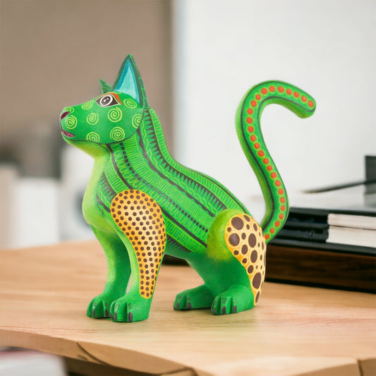 Cat Alebrije Oaxacan Wood Carving