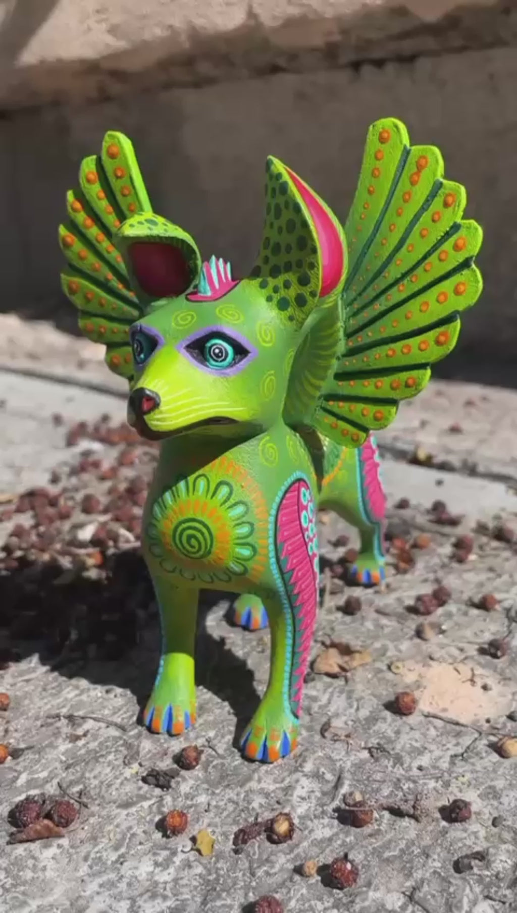 Dante Día de Muertos Alebrije - Signed Oaxacan Wood Carving Figurine | Magia Mexica.