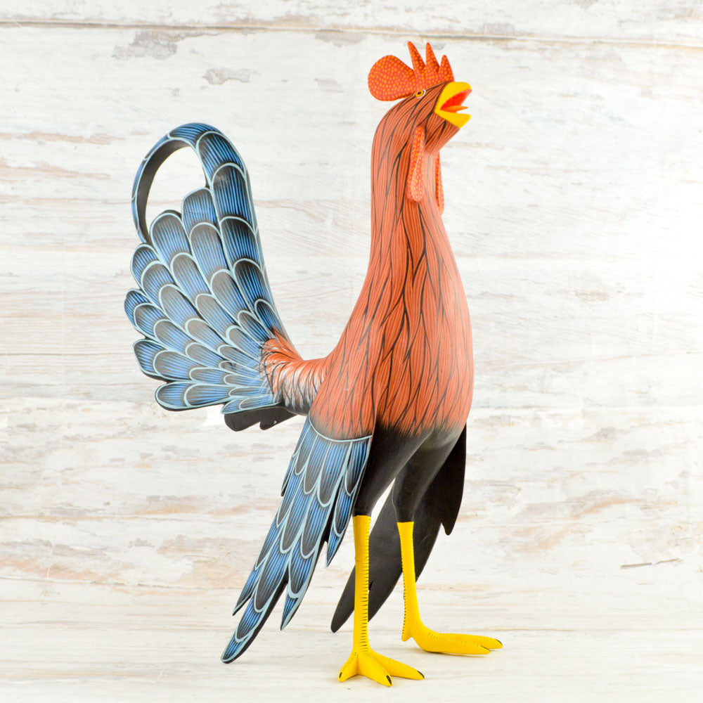Rooster Alebrije Oaxacan Wood Carving - Alebrije Huichol Mexican Folk art magiamexica.com