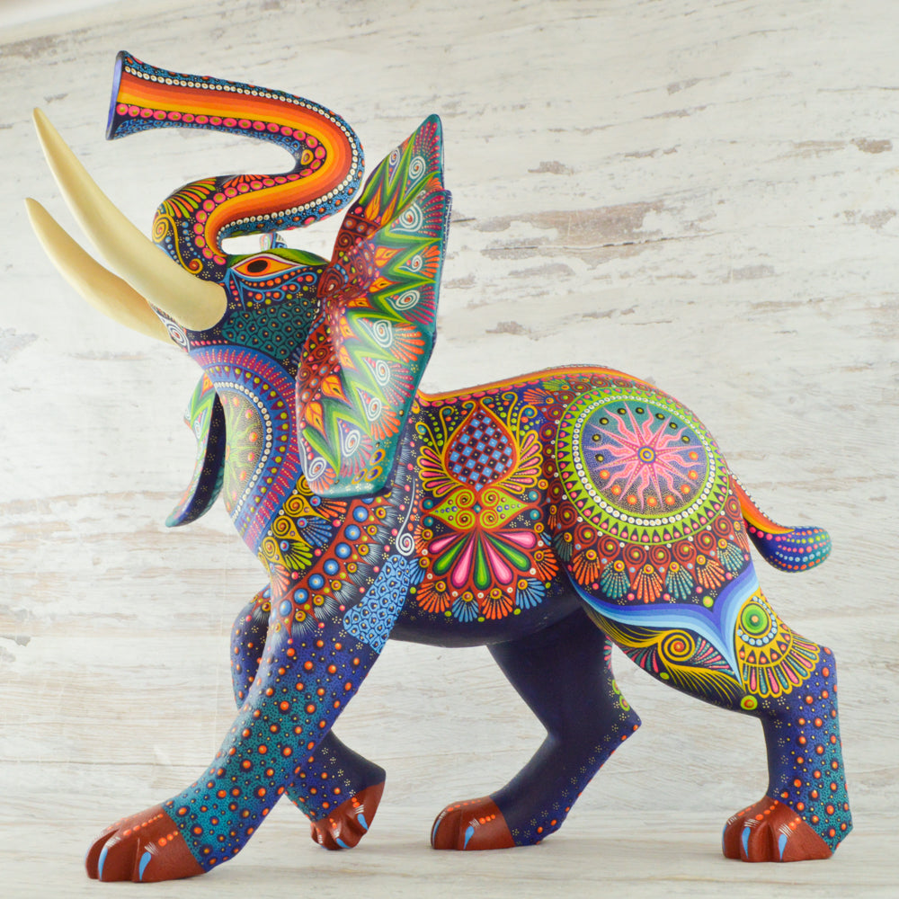 Alebrije Oaxacan Wood Carving Elephant - Magia Mexica