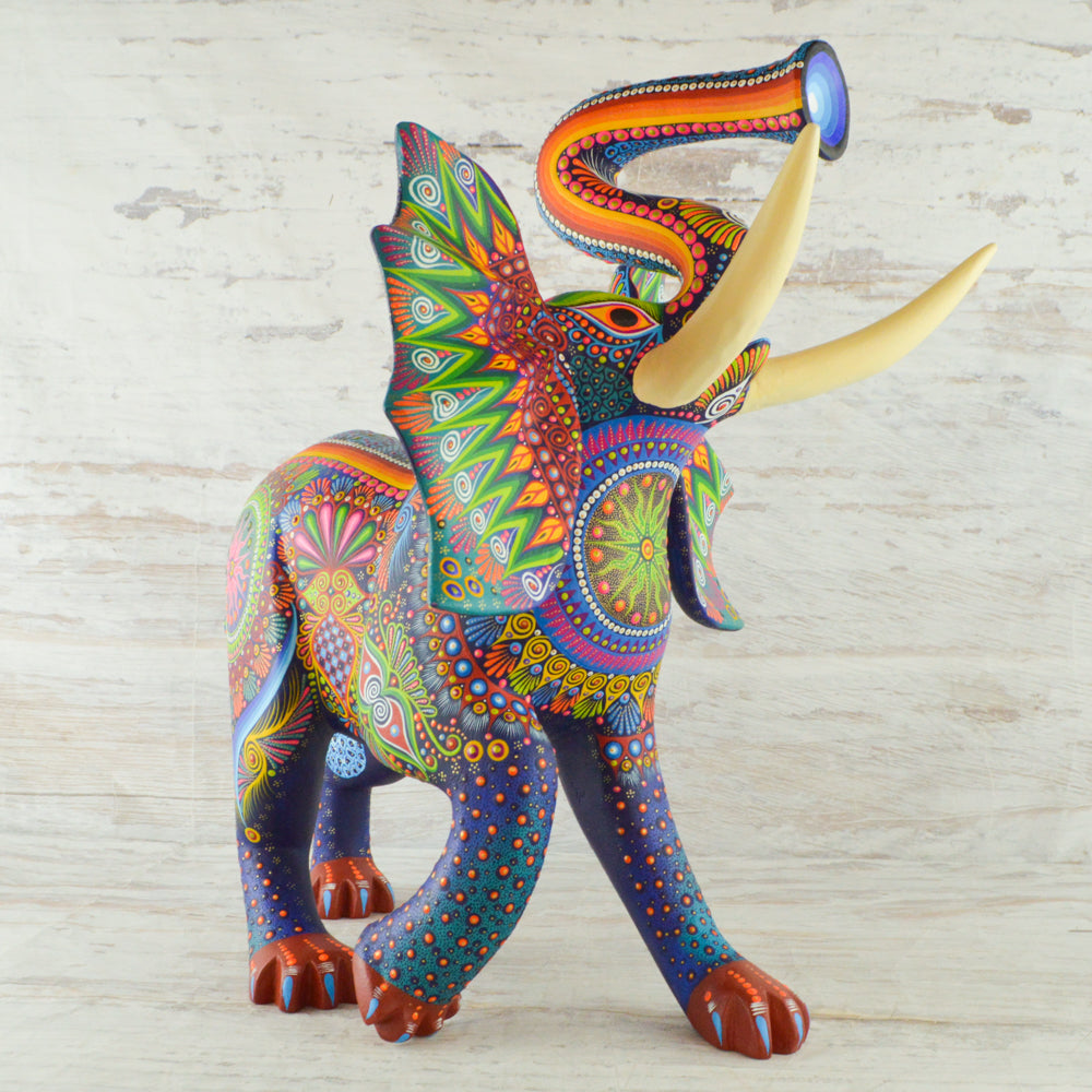 Alebrije Oaxacan Wood Carving Elephant - Magia Mexica
