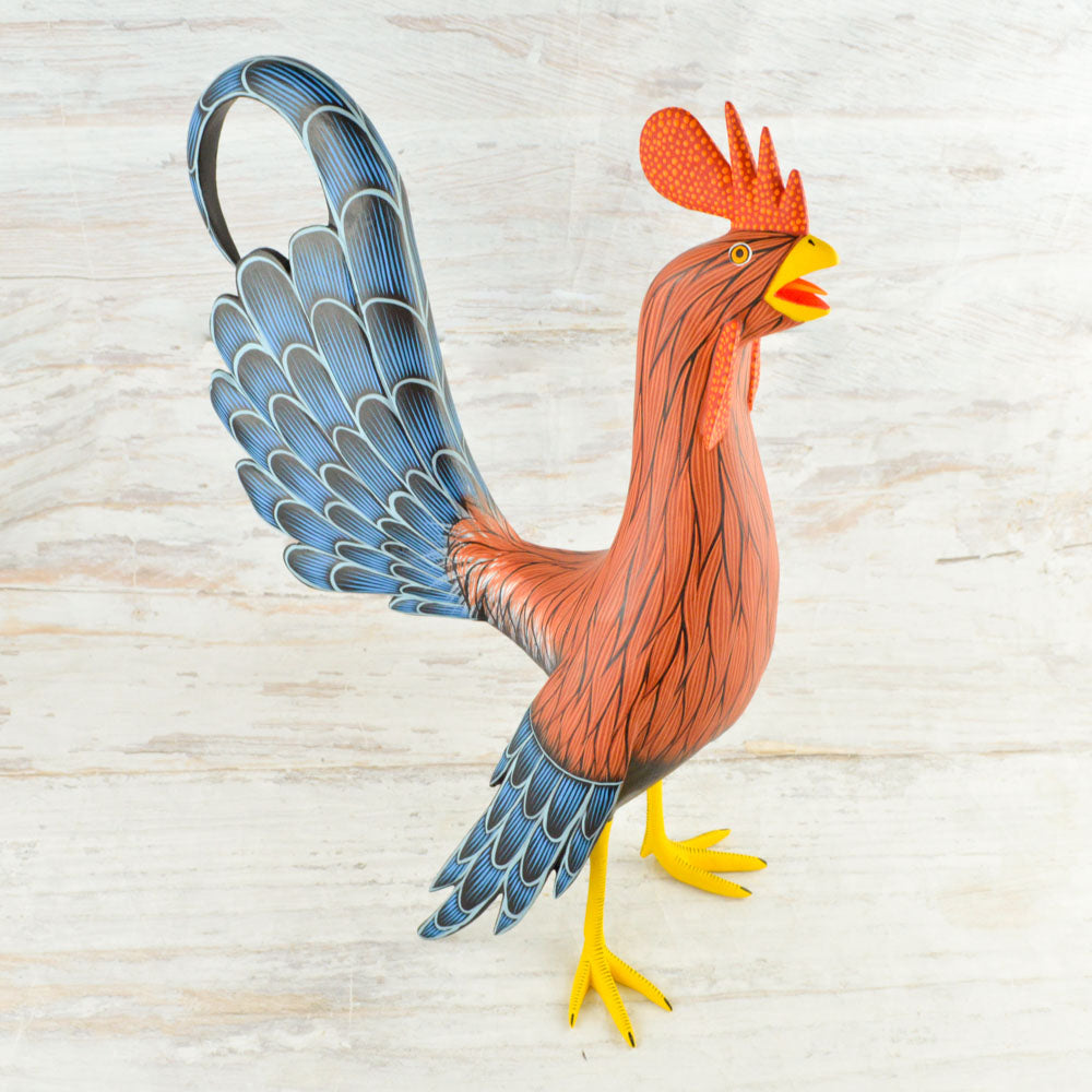 Rooster Alebrije Oaxacan Wood Carving - Alebrije Huichol Mexican Folk art magiamexica.com