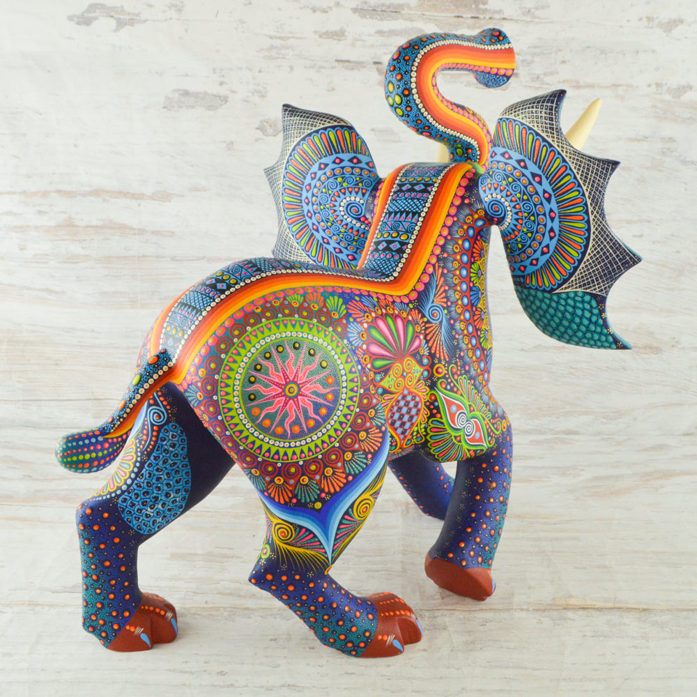 Alebrije Oaxacan Wood Carving Elephant - Magia Mexica