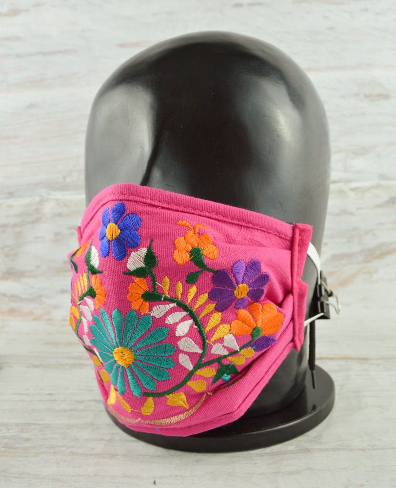 Face Mask Pink - Alebrije Huichol Mexican Folk art magiamexica.com