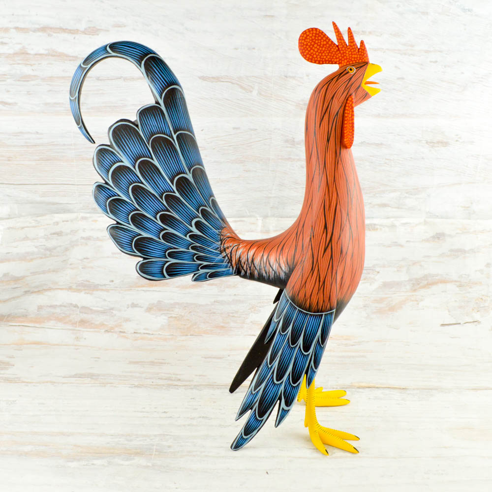 Rooster Alebrije Oaxacan Wood Carving - Alebrije Huichol Mexican Folk art magiamexica.com