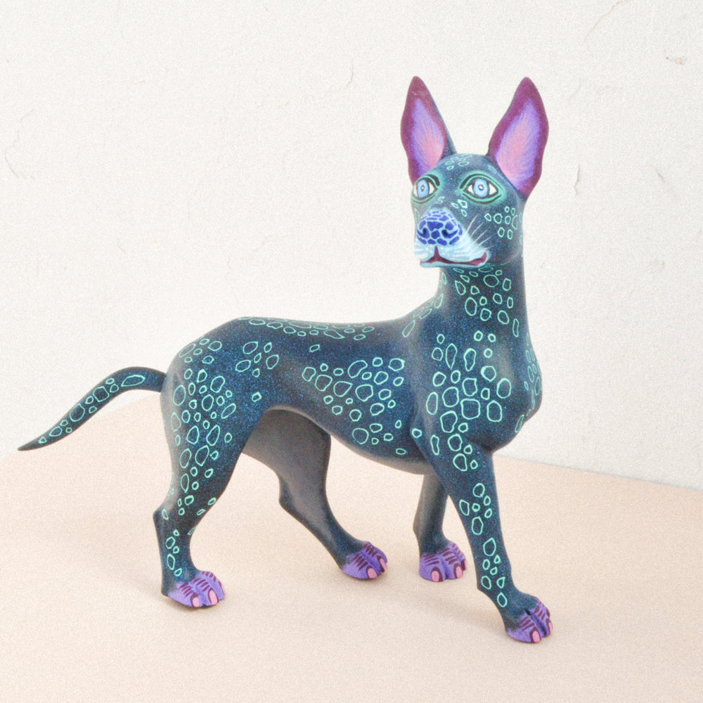 Xoloitzcuintle Alebrije Wood Carving - magiamexica.com