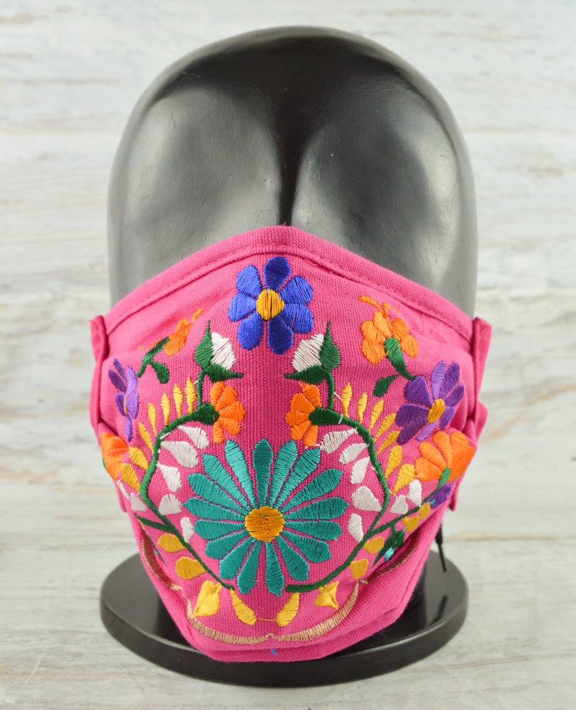 Face Mask Pink - Alebrije Huichol Mexican Folk art magiamexica.com