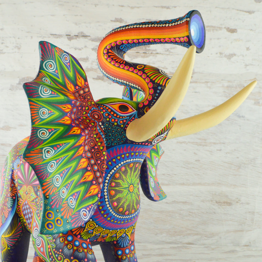 Alebrije Oaxacan Wood Carving Elephant - Magia Mexica
