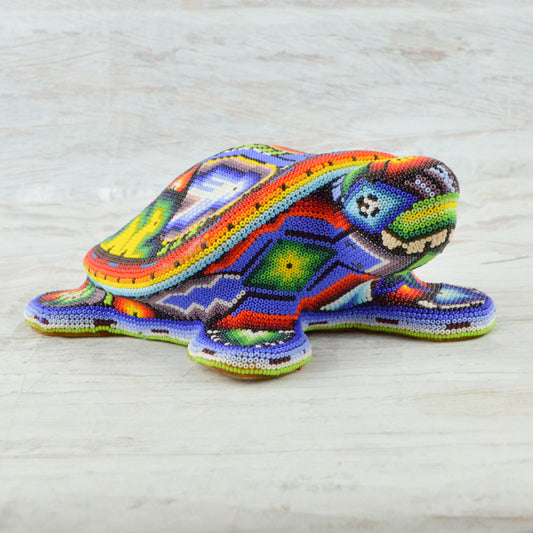Huichol Beaded Animals Turtle - Magia Mexica 
