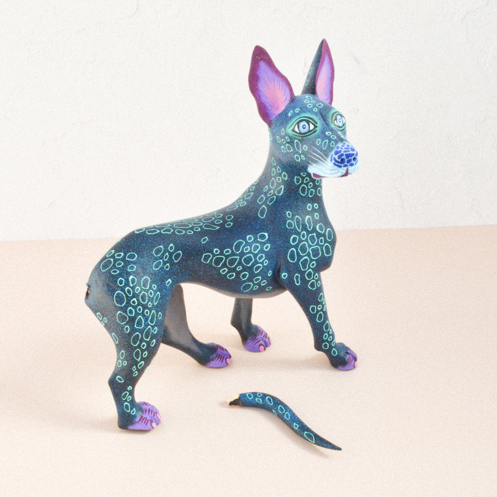 Xoloitzcuintle Alebrije Wood Carving - magiamexica.com
