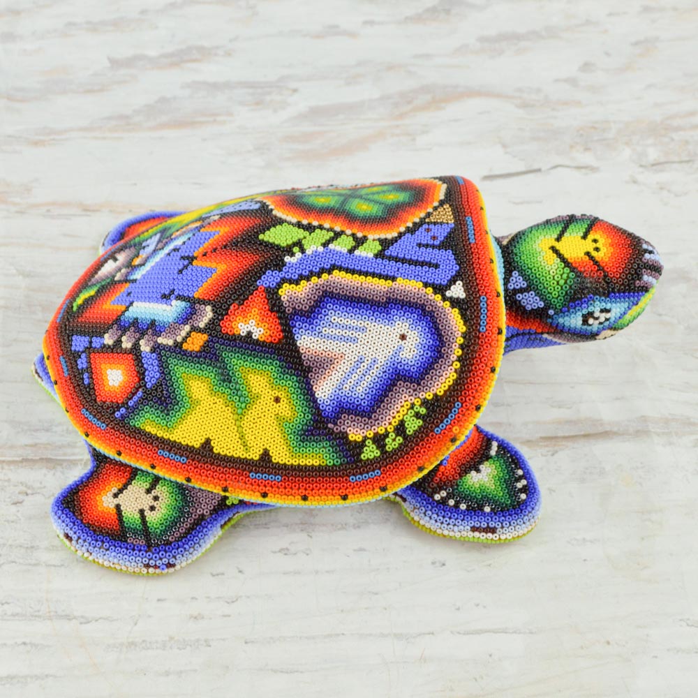 Huichol Beaded Animals Turtle - Magia Mexica 