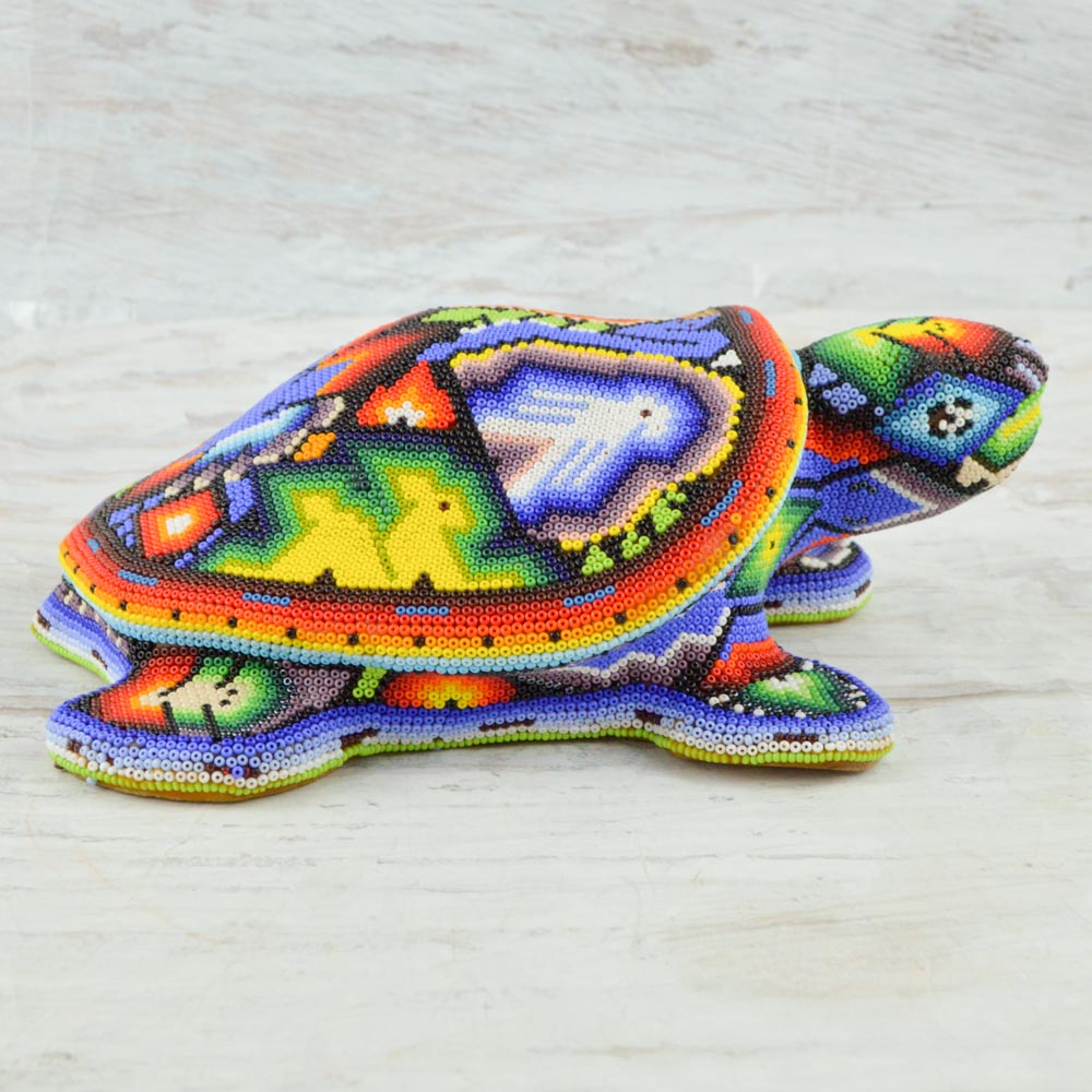 Huichol Beaded Animals Turtle - Magia Mexica 