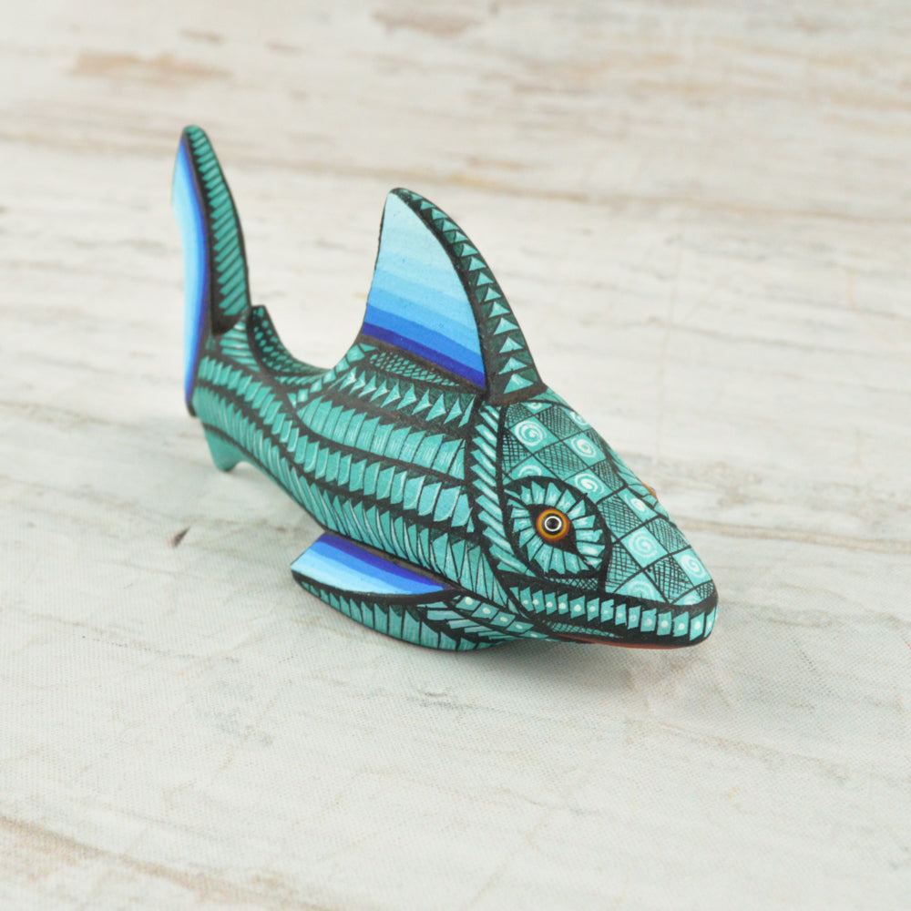 Sharks Set Alebrije Oaxacan Wood Carving - Alebrije Huichol Mexican Folk art magiamexica.com