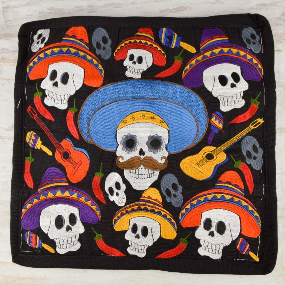 Embroidered Pillow Cover | Black 1 - Magia Mexica