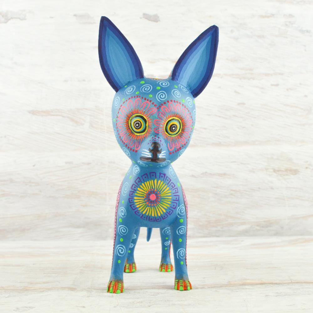 Alebrije Oaxacan Wood Carving Chihuahua Dog - Magia Mexica