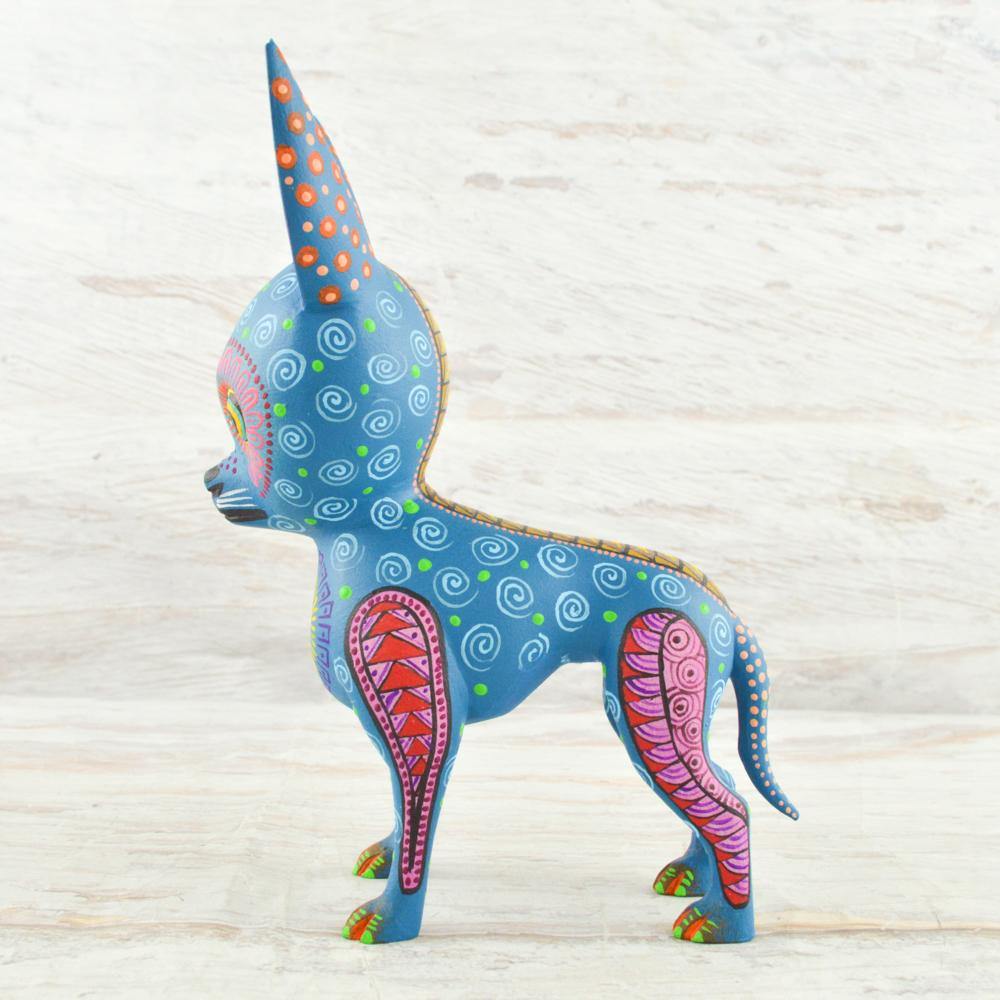 Alebrije Oaxacan Wood Carving Chihuahua Dog - Magia Mexica