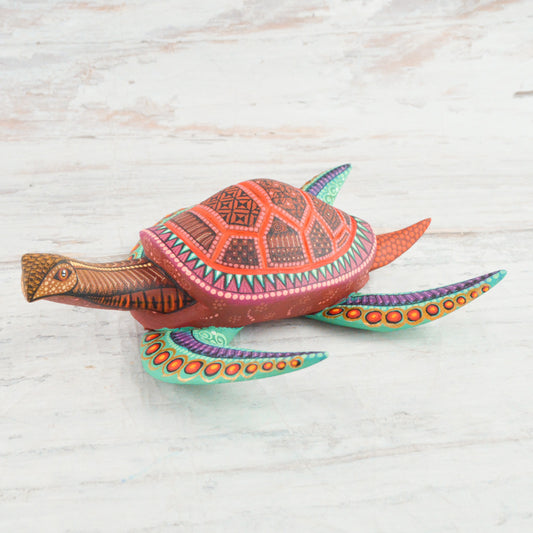 Turtle Alebrije Oaxacan Wood Carving - Alebrije Huichol Mexican Folk art magiamexica.com