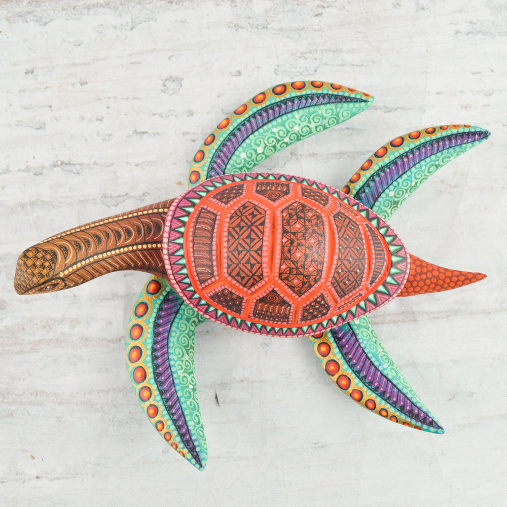 Turtle Alebrije Oaxacan Wood Carving - Alebrije Huichol Mexican Folk art magiamexica.com