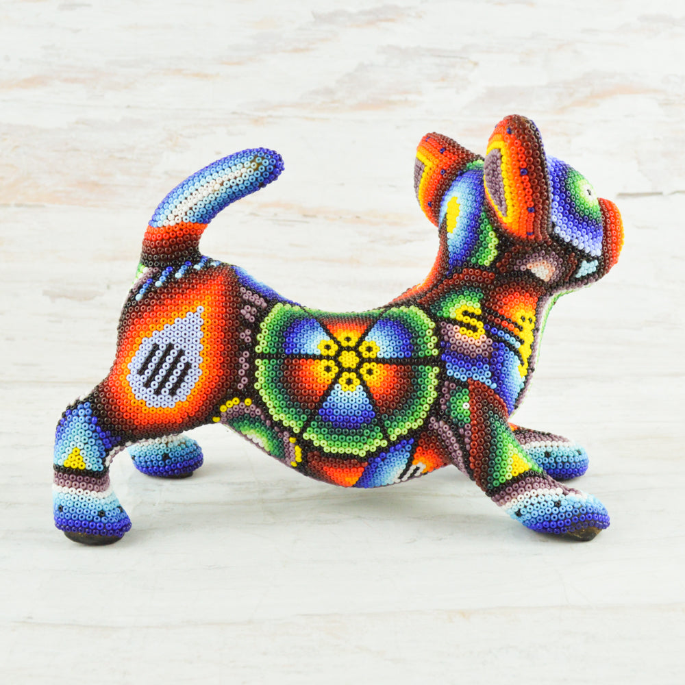 Dog Huichol Art - Alebrije Huichol Mexican Folk art magiamexica.com