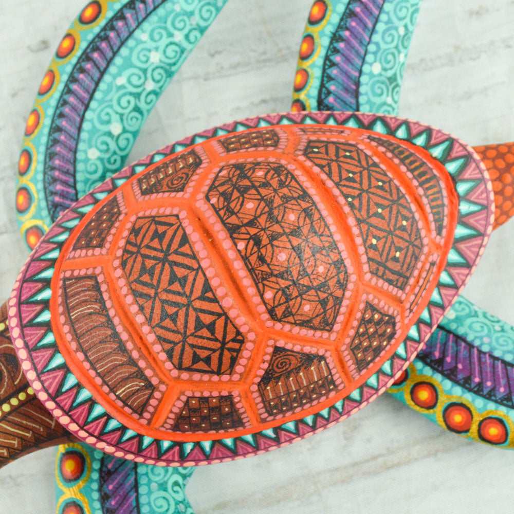 Turtle Alebrije Oaxacan Wood Carving - Alebrije Huichol Mexican Folk art magiamexica.com