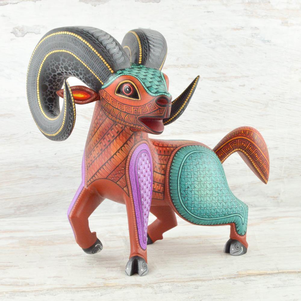 Alebrije Oaxacan Wood Carving Ram - Magia Mexica