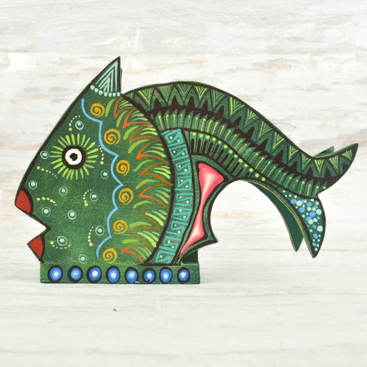 Fish Napkin Holder - Alebrije Huichol Mexican Folk art magiamexica.com