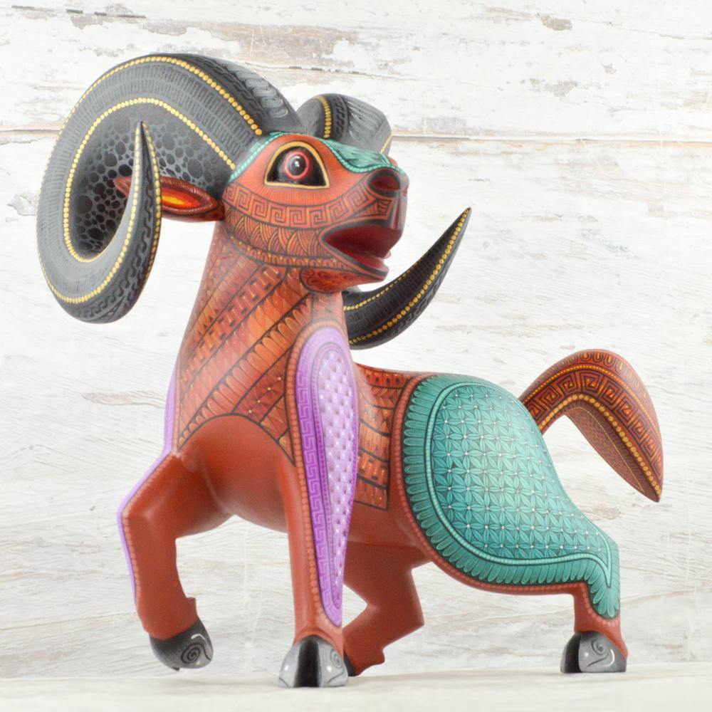 Alebrije Oaxacan Wood Carving Ram - Magia Mexica