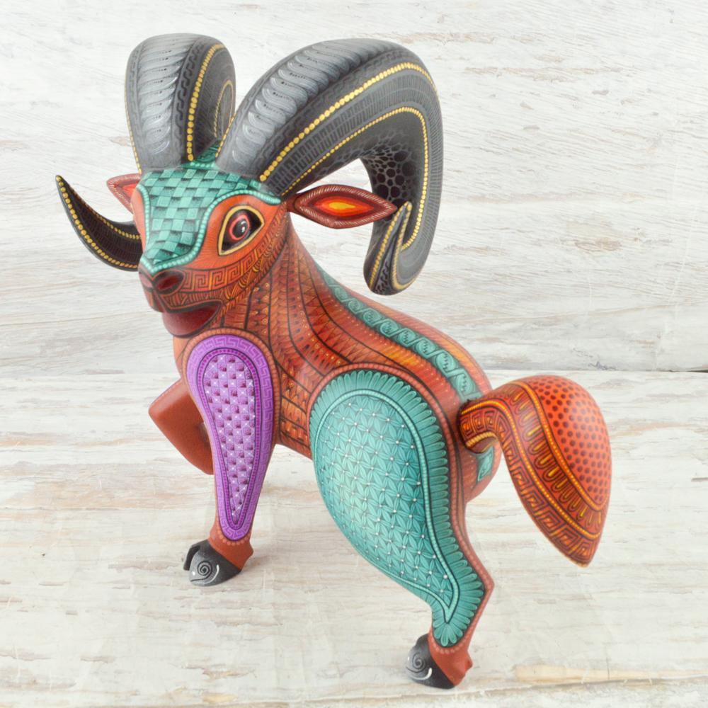 Alebrije Oaxacan Wood Carving Ram - Magia Mexica