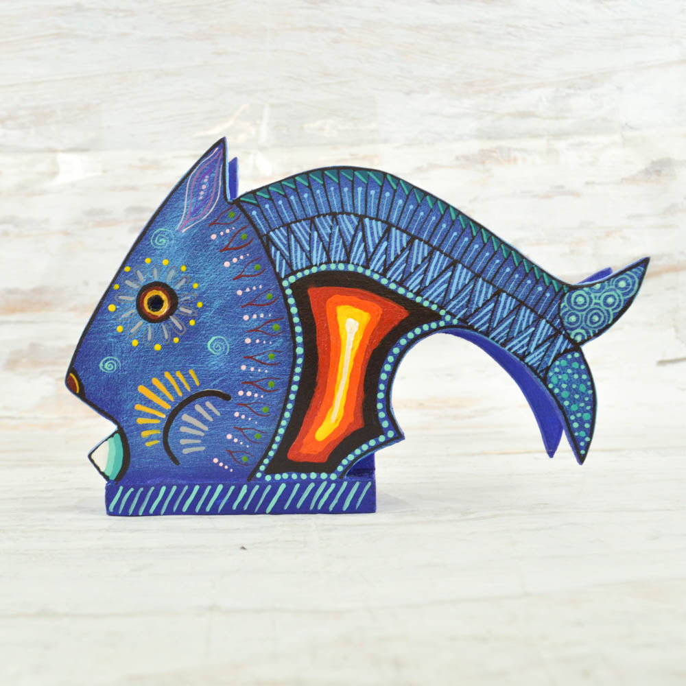 Fish Napkin Holder - Alebrije Huichol Mexican Folk art magiamexica.com