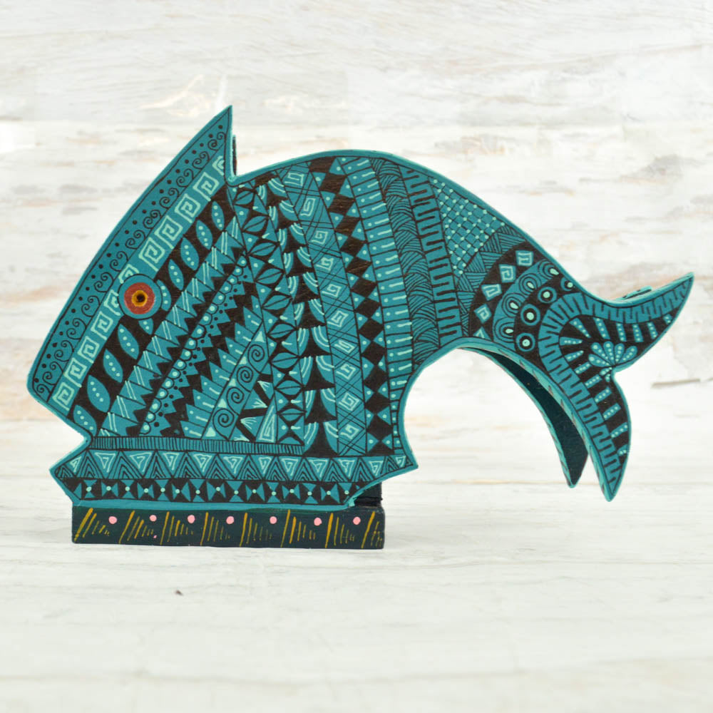 Fish Napkin Holder - Alebrije Huichol Mexican Folk art magiamexica.com