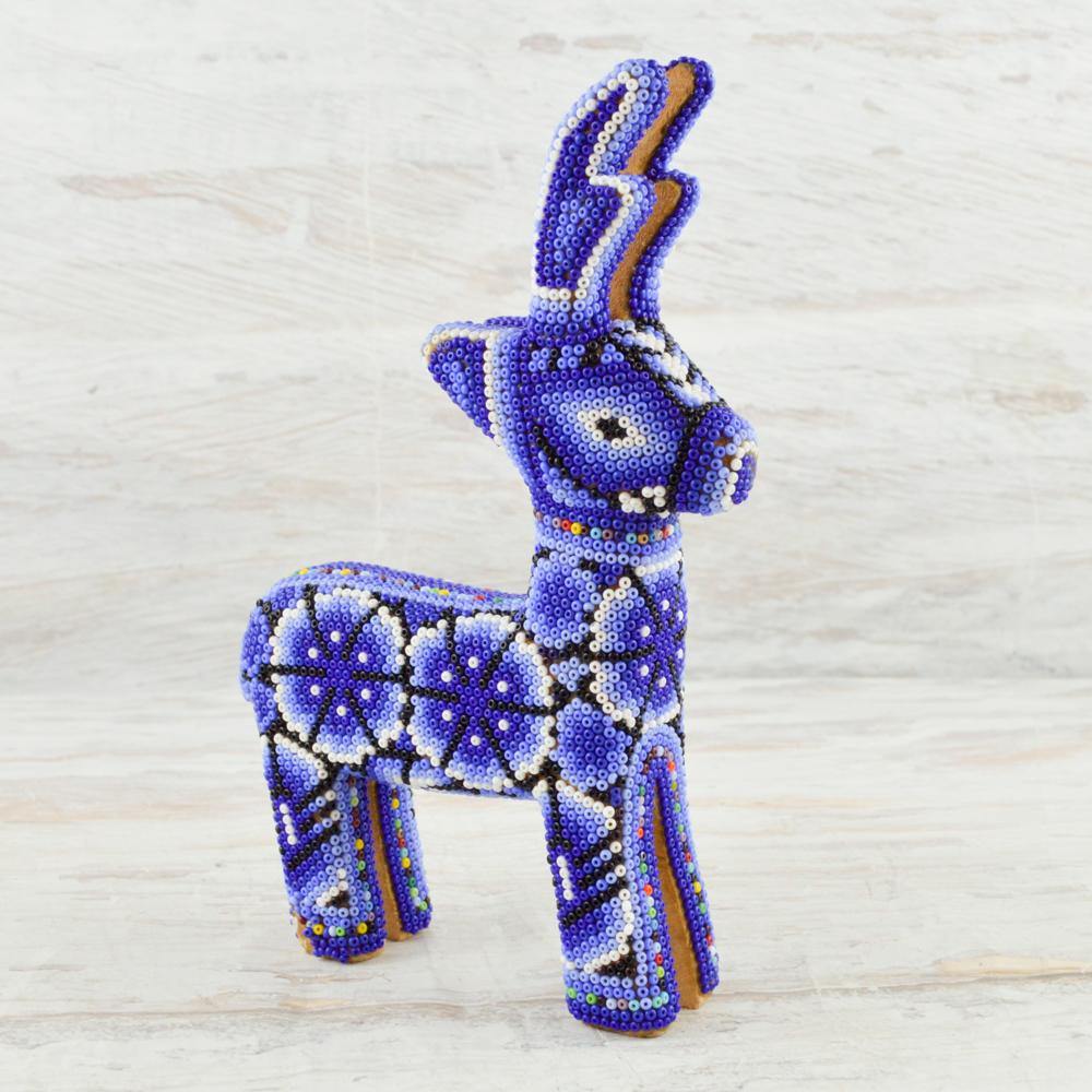Huichol Art Beaded Animals Reindeer- Magia Mexica 