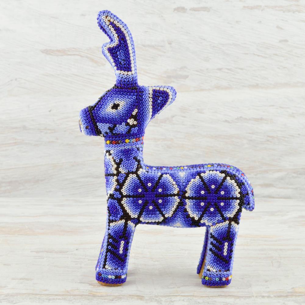 Huichol Art Beaded Animals Reindeer- Magia Mexica 