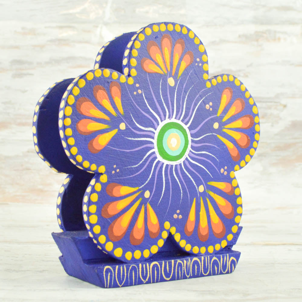 Flower Napkin Holder - Alebrije Huichol Mexican Folk art magiamexica.com