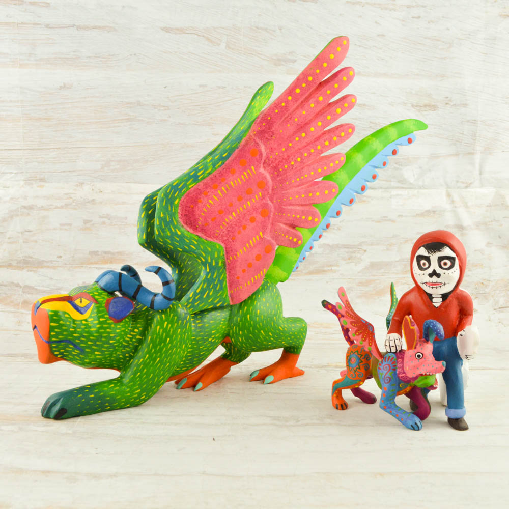 Alebrije Oaxacan Wood Carving Coco Set - Magia Mexica