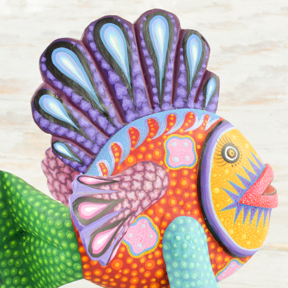 Fish Alebrije Oaxacan Wood Carving - Alebrije Huichol Mexican Folk art magiamexica.com