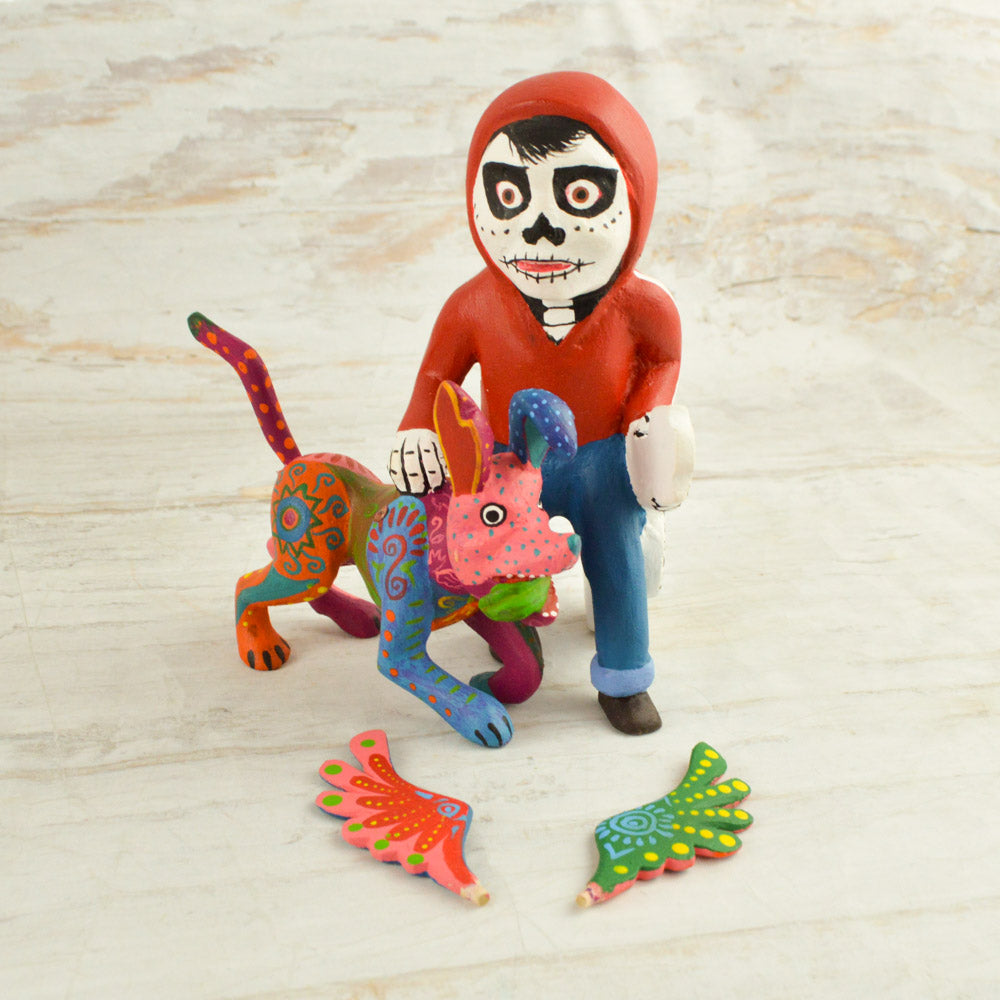 Alebrije Oaxacan Wood Carving Coco Set - Magia Mexica