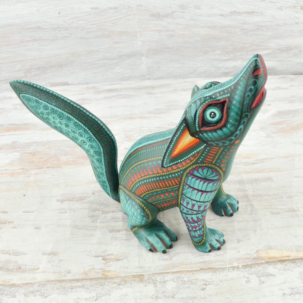 Coyote Alebrije Oaxacan Wood Carving - Magia Mexica