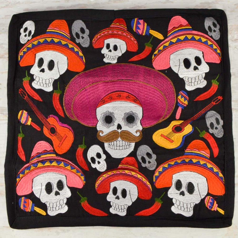 Embroidered Pillow Cover | Black 2 - Magia Mexica