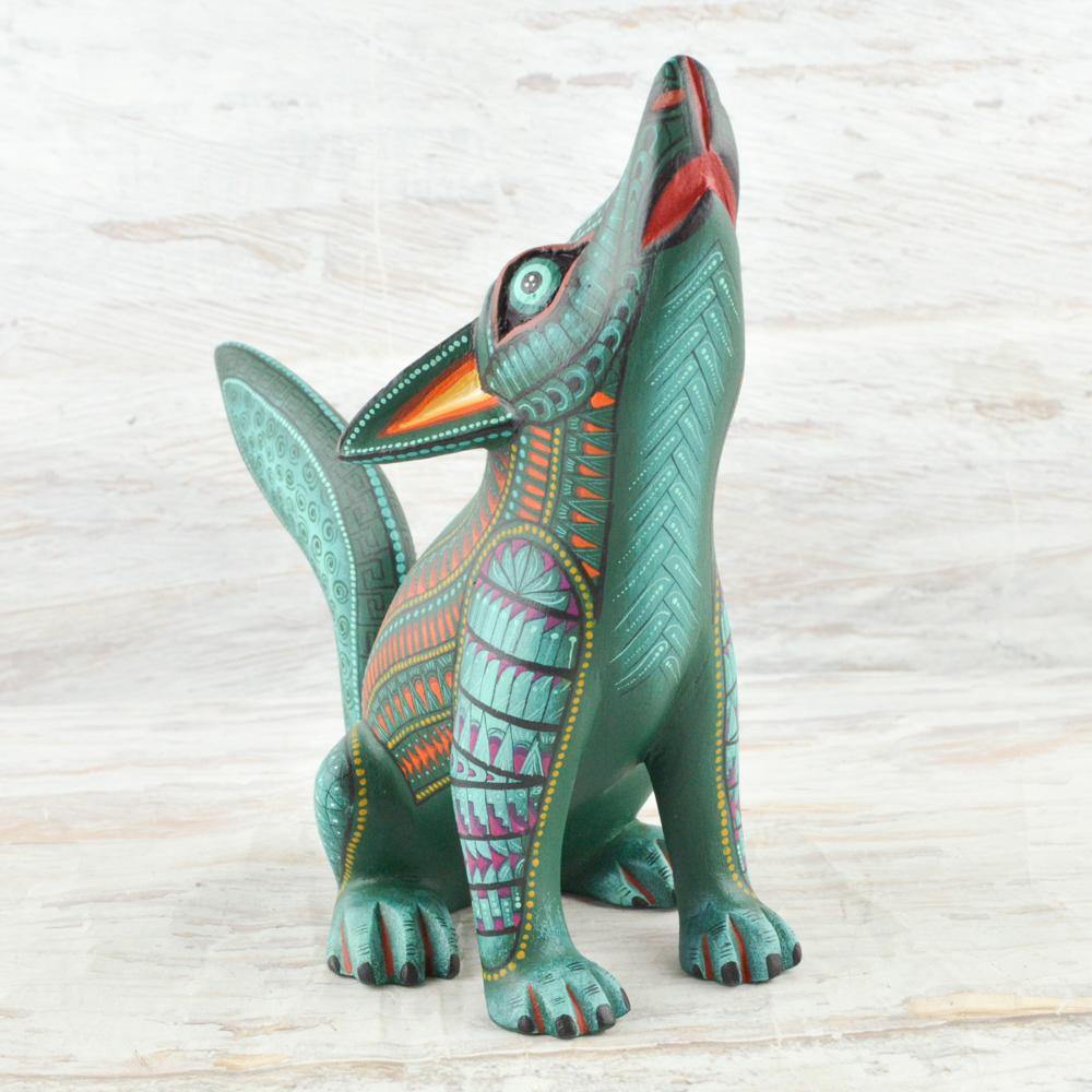 Coyote Alebrije Oaxacan Wood Carving - Magia Mexica