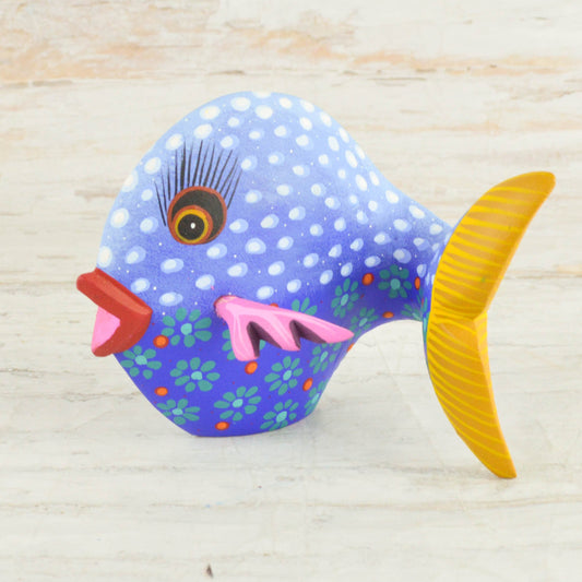 Fish Alebrije Oaxacan Wood Carving - Alebrije Huichol Mexican Folk art magiamexica.com