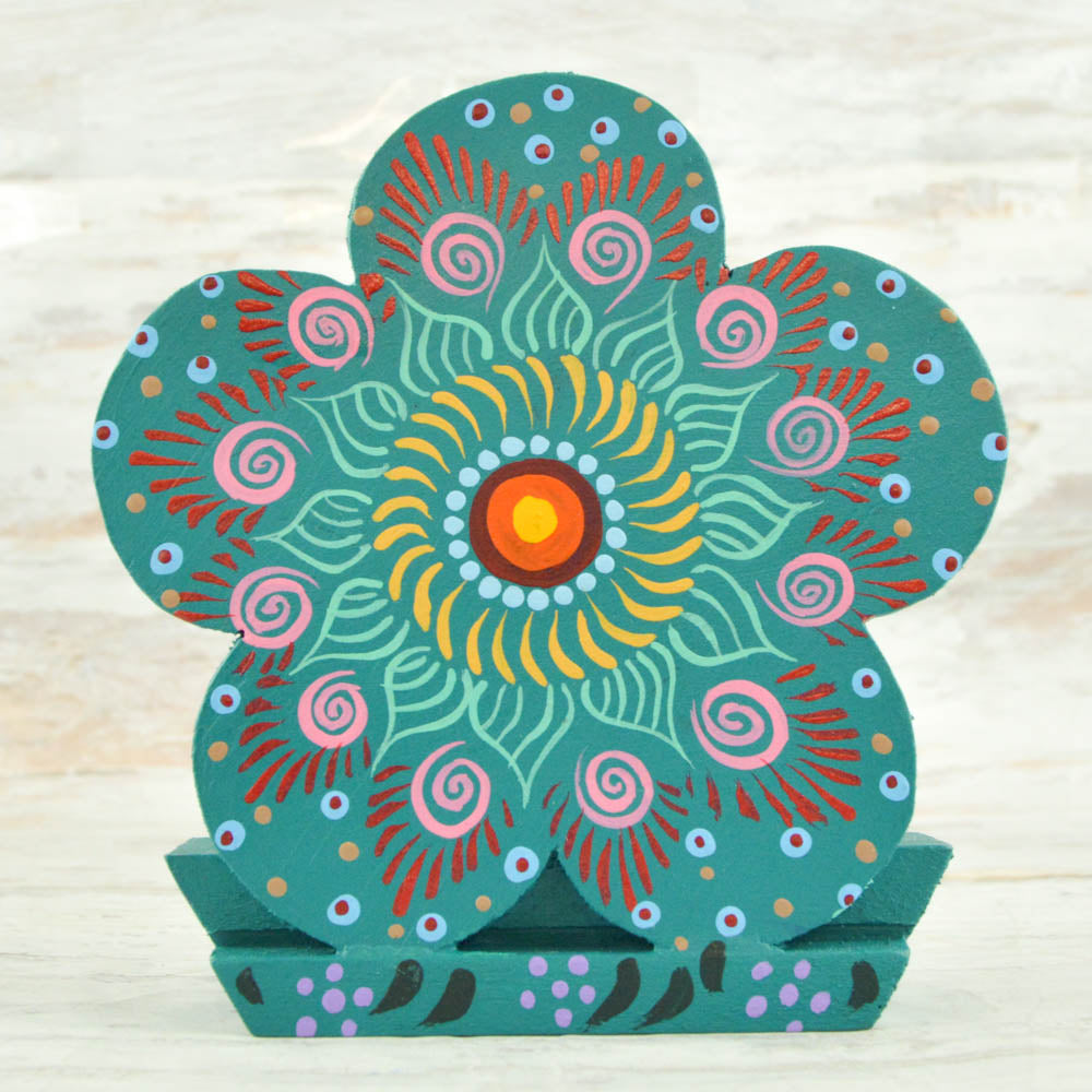 Flower Napkin Holder - Alebrije Huichol Mexican Folk art magiamexica.com