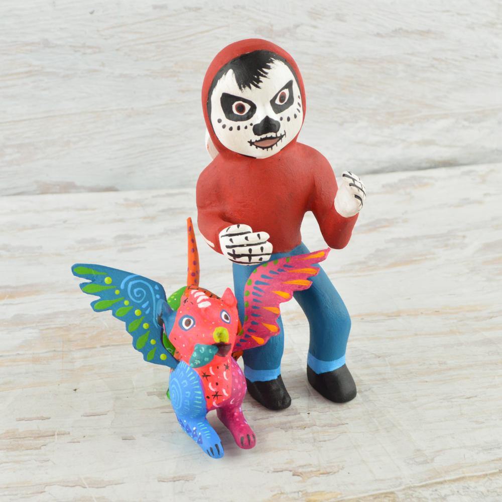 Alebrije Oaxacan Wood Carving Set Pepita and Dante - Magia Mexica