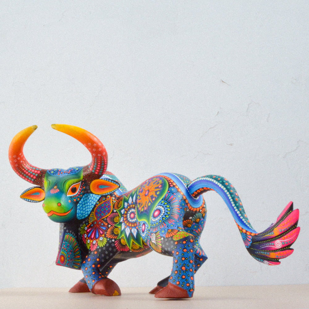 Bull Alebrije Wood Carving - magiamexica.com