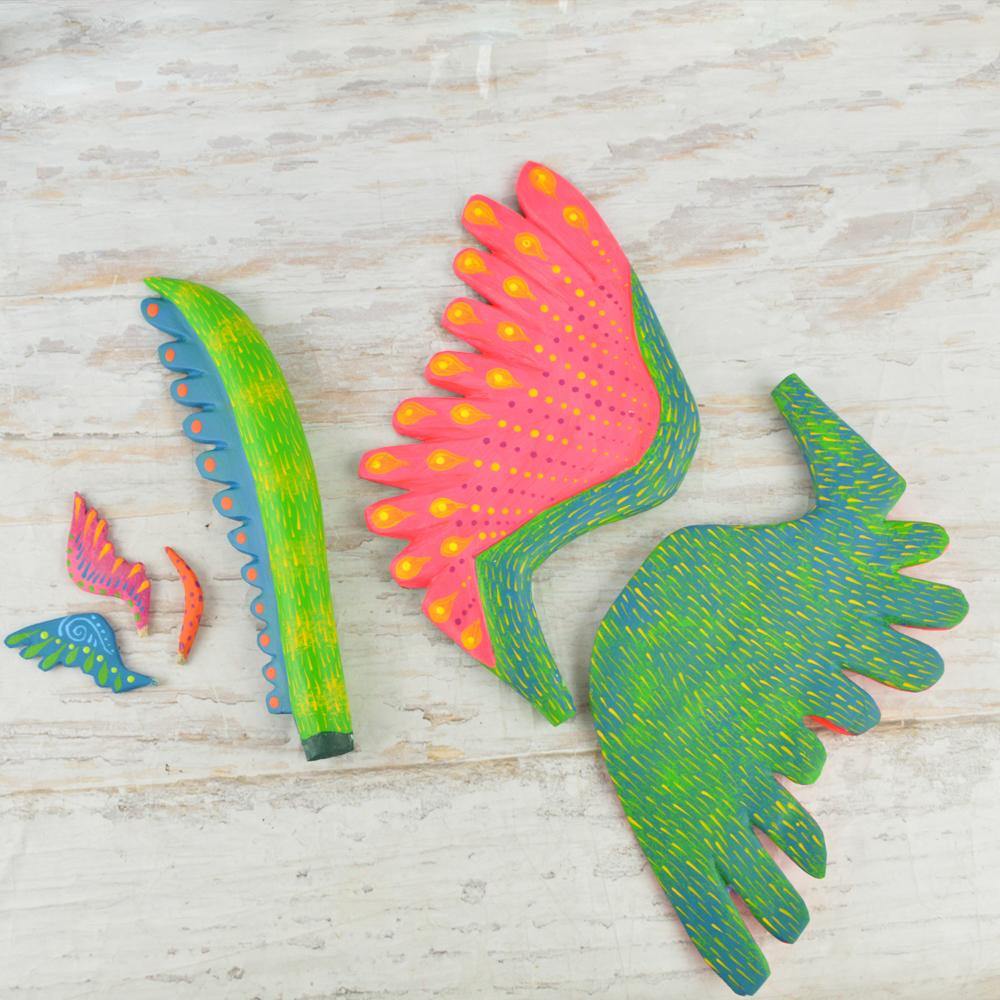 Alebrije Oaxacan Wood Carving Set Pepita and Dante - Magia Mexica