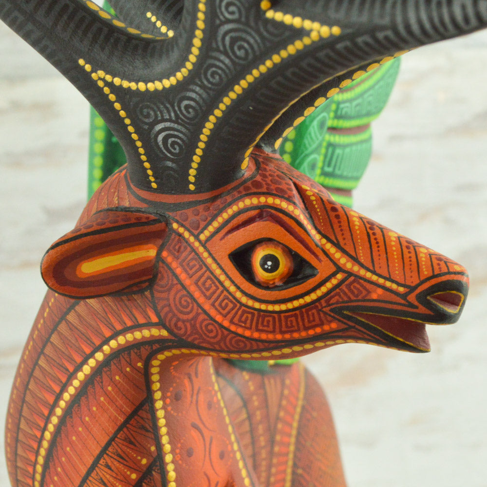 Deer Alebrije Oaxacan Wood Carving - Alebrije Huichol Mexican Folk art magiamexica.com