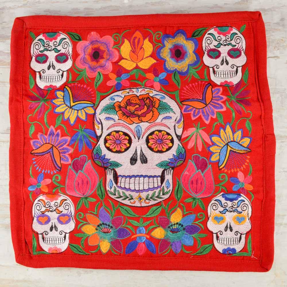 Embroidered Pillow Cover | Red 2 - Magia Mexica