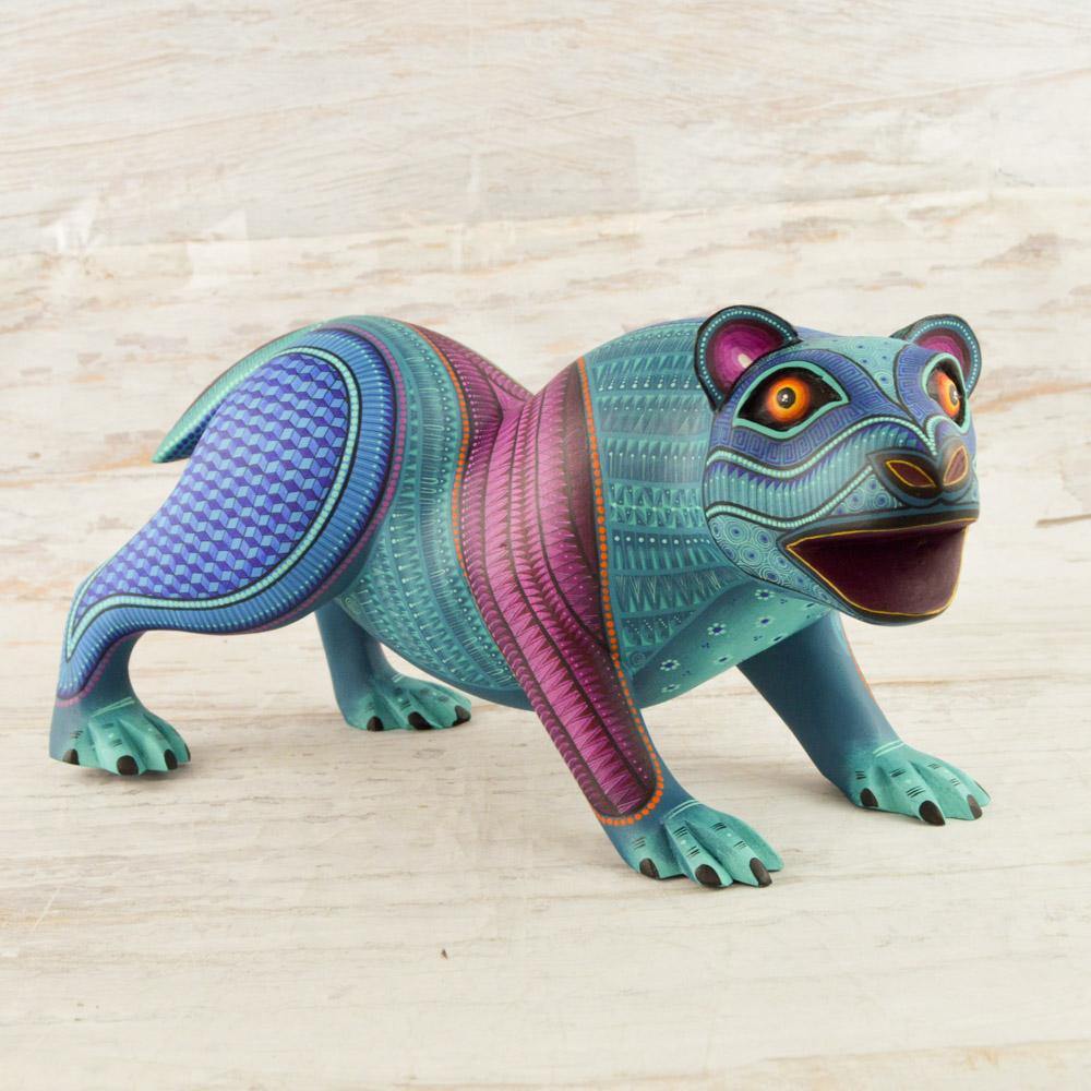 Bear Alebrije Oaxacan Wood Carving - Alebrije Huichol Mexican Folk art magiamexica.com