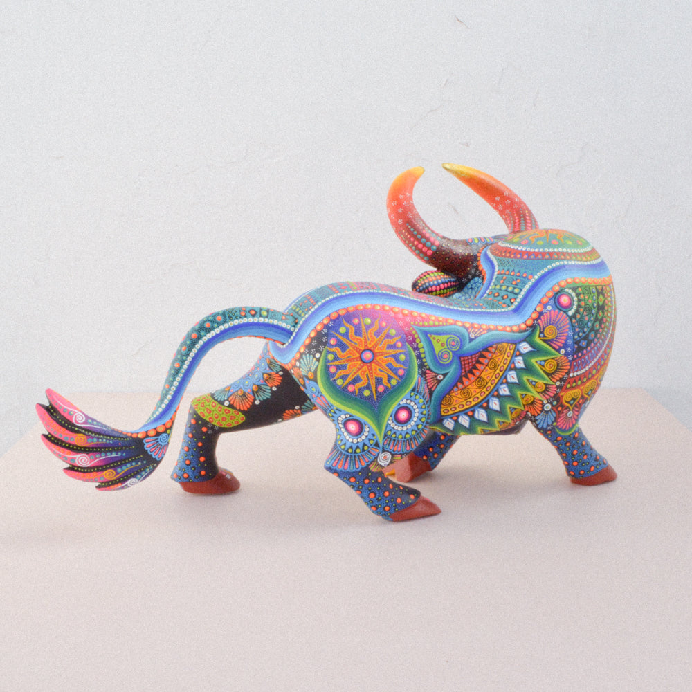 Bull Alebrije Wood Carving - magiamexica.com