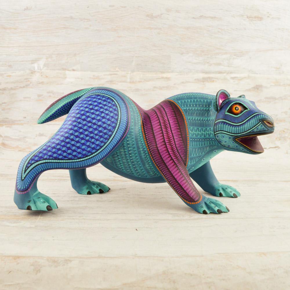 Bear Alebrije Oaxacan Wood Carving - Alebrije Huichol Mexican Folk art magiamexica.com