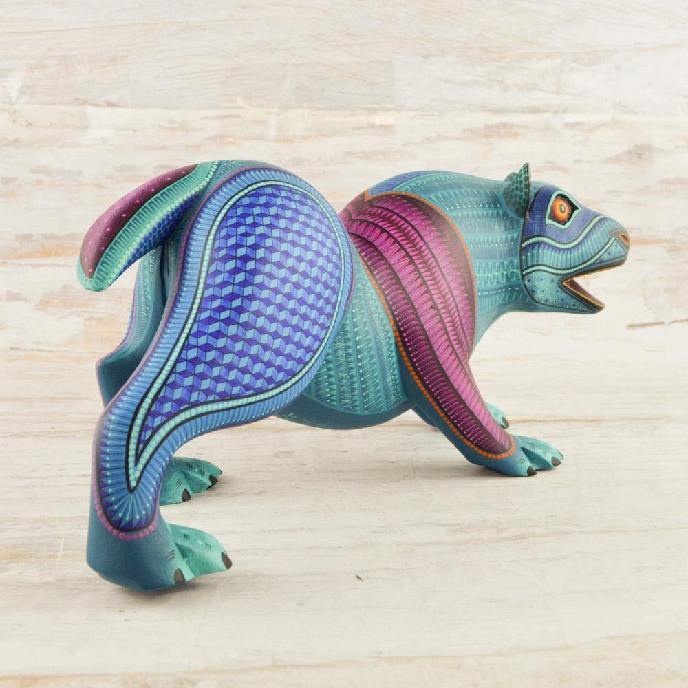 Bear Alebrije Oaxacan Wood Carving - Alebrije Huichol Mexican Folk art magiamexica.com